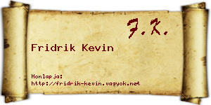 Fridrik Kevin névjegykártya